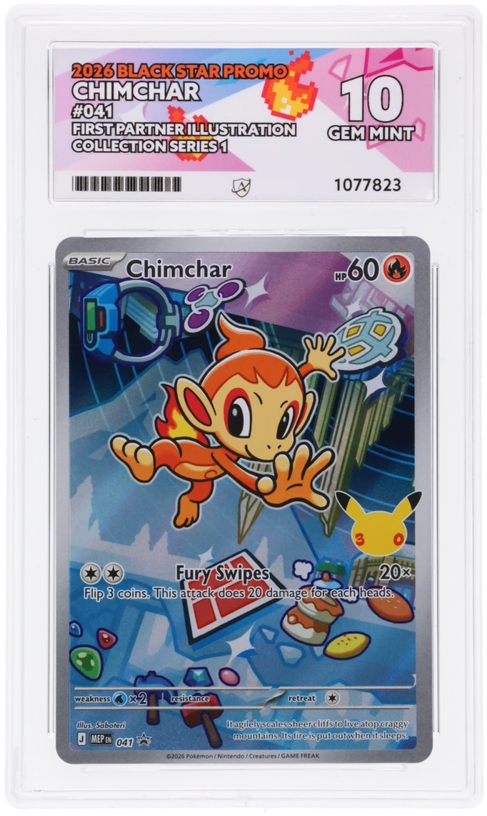 ACE 10 - Chimchar - 041 - First Partners Illustration Collection - Pokemon - Black Star Promo