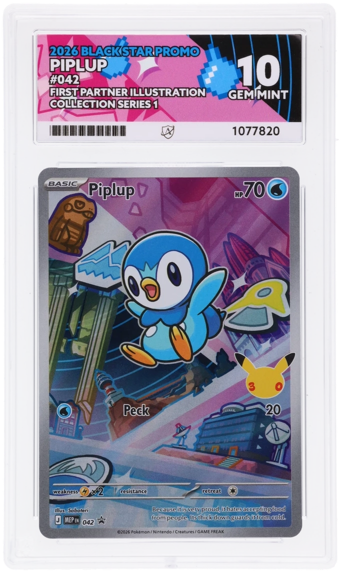 ACE 10 - Piplup - 042 - First Partners Illustration Collection - Pokemon - Black Star Promo