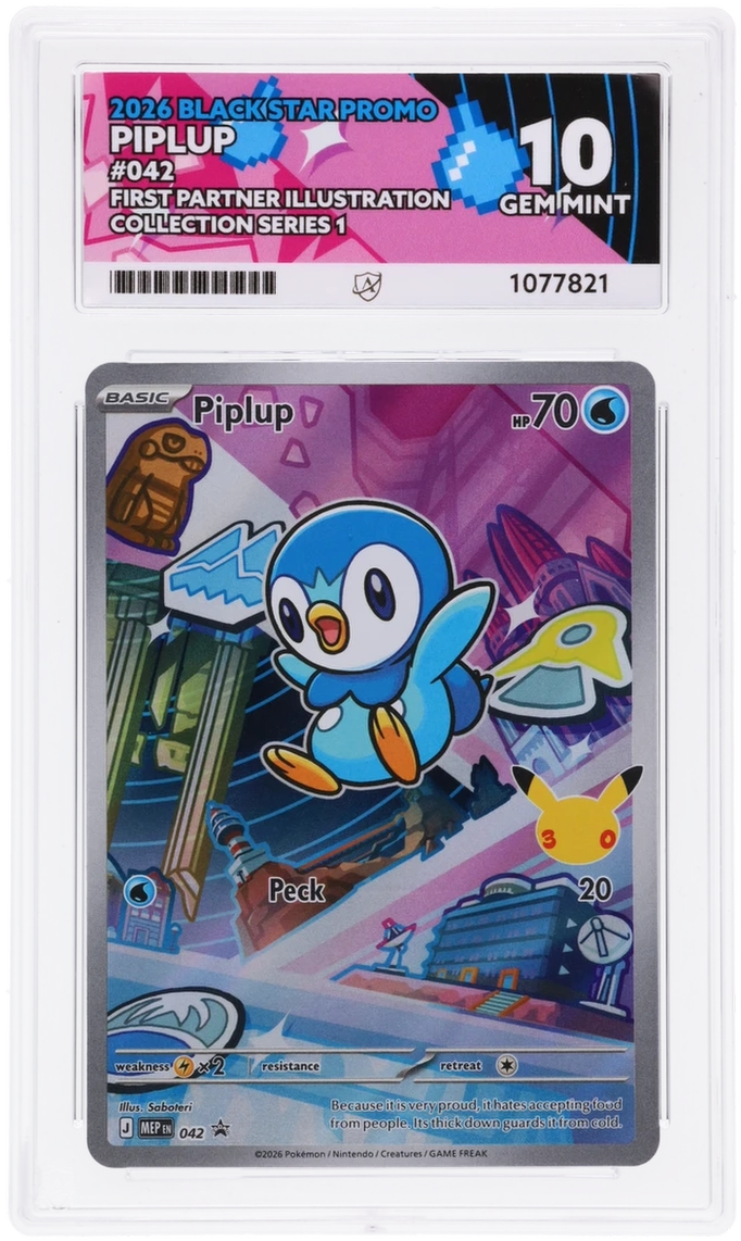 ACE 10 - Piplup - 042 - First Partners Illustration Collection - Pokemon - Black Star Promo