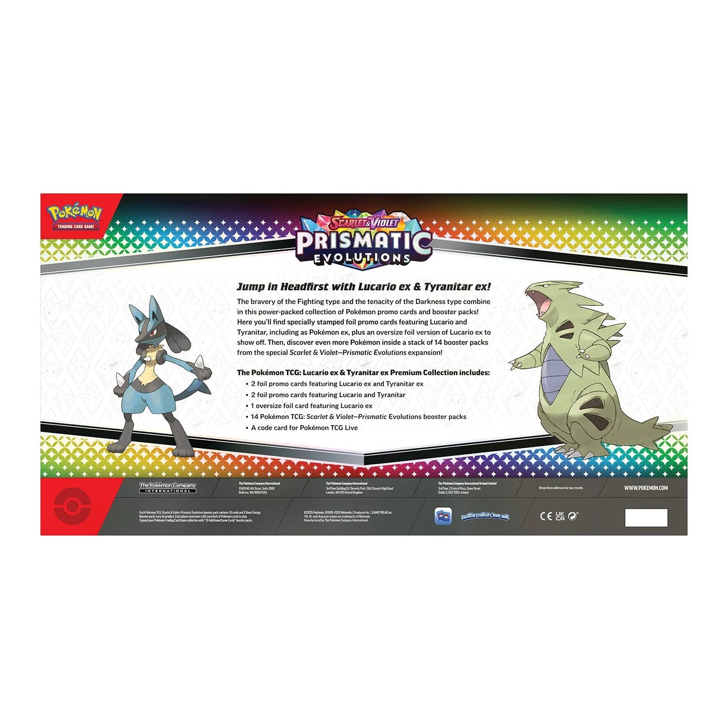 Prismatic Evolutions Lucario EX & Tyranitar EX Premium Collection